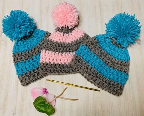 Baby Hat With Pom Pom Crochet Pattern