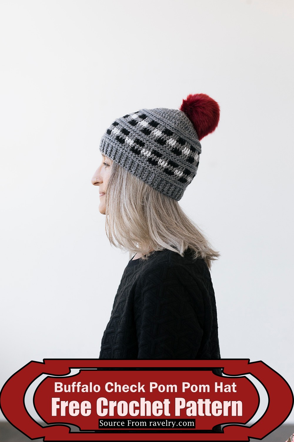 Buffalo Check Pom Pom Hat
