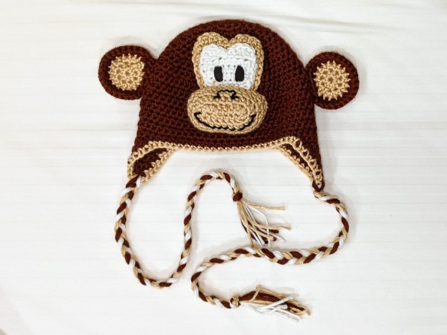 Crochet Monkey Hat 3D