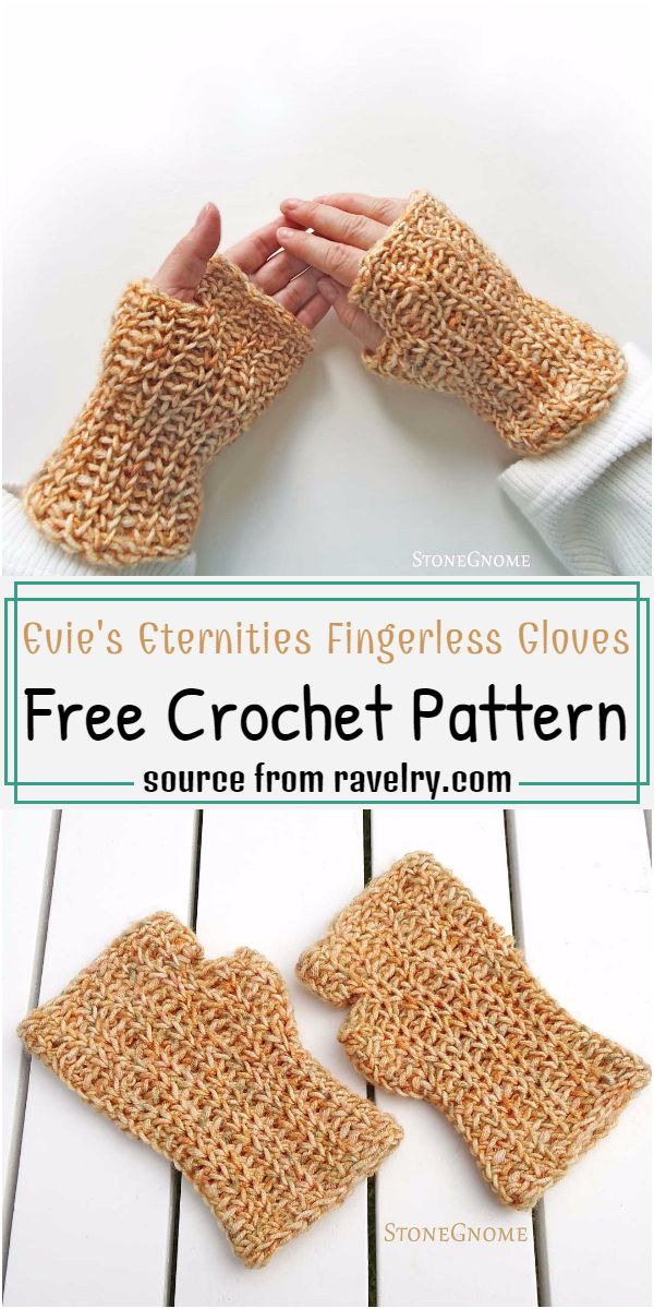 Evie's Eternities Fingerless Gloves Crochet Pattern