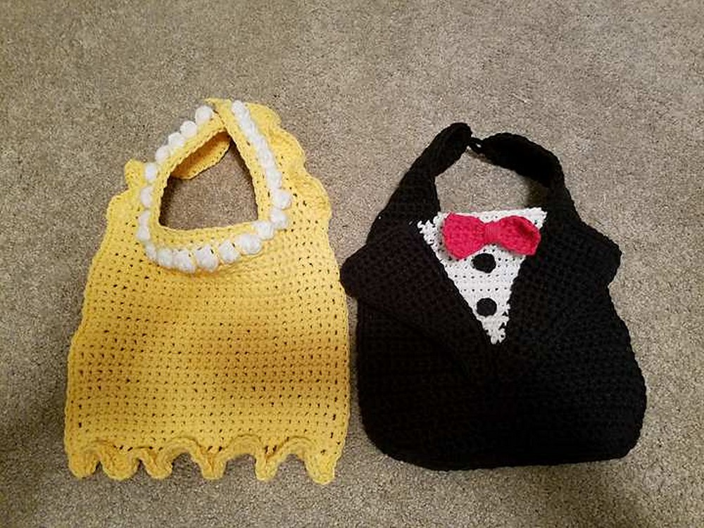 Free Crochet Formal Baby Drool Bibs Pattern