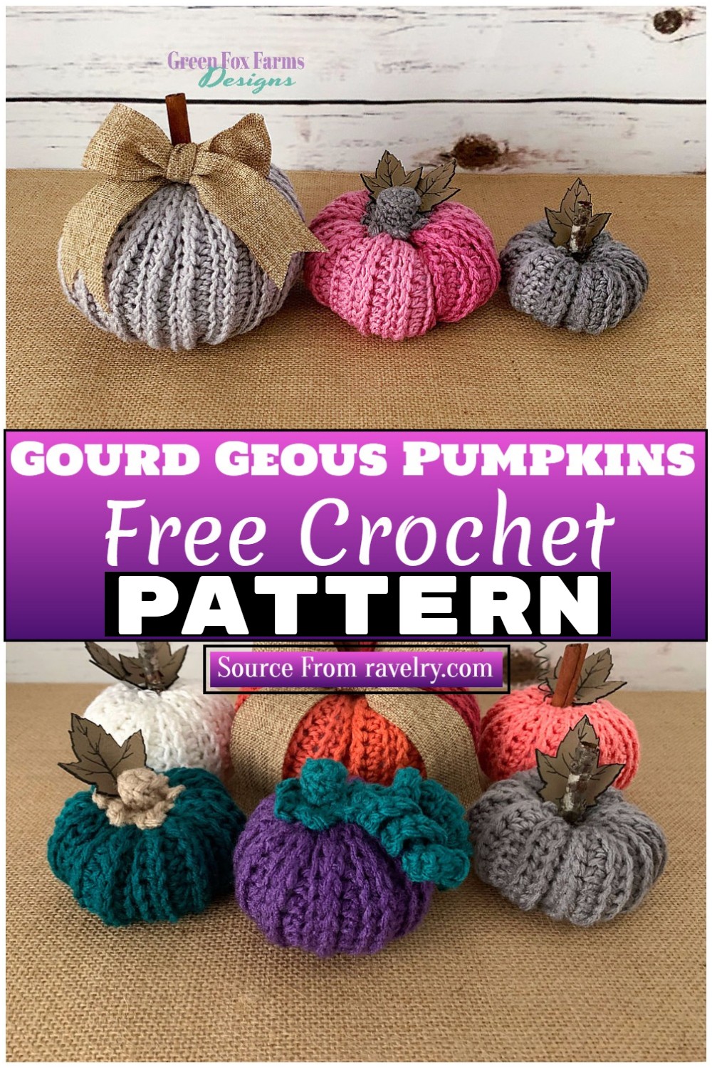 Free Crochet Gourd Geous Pumpkins 1