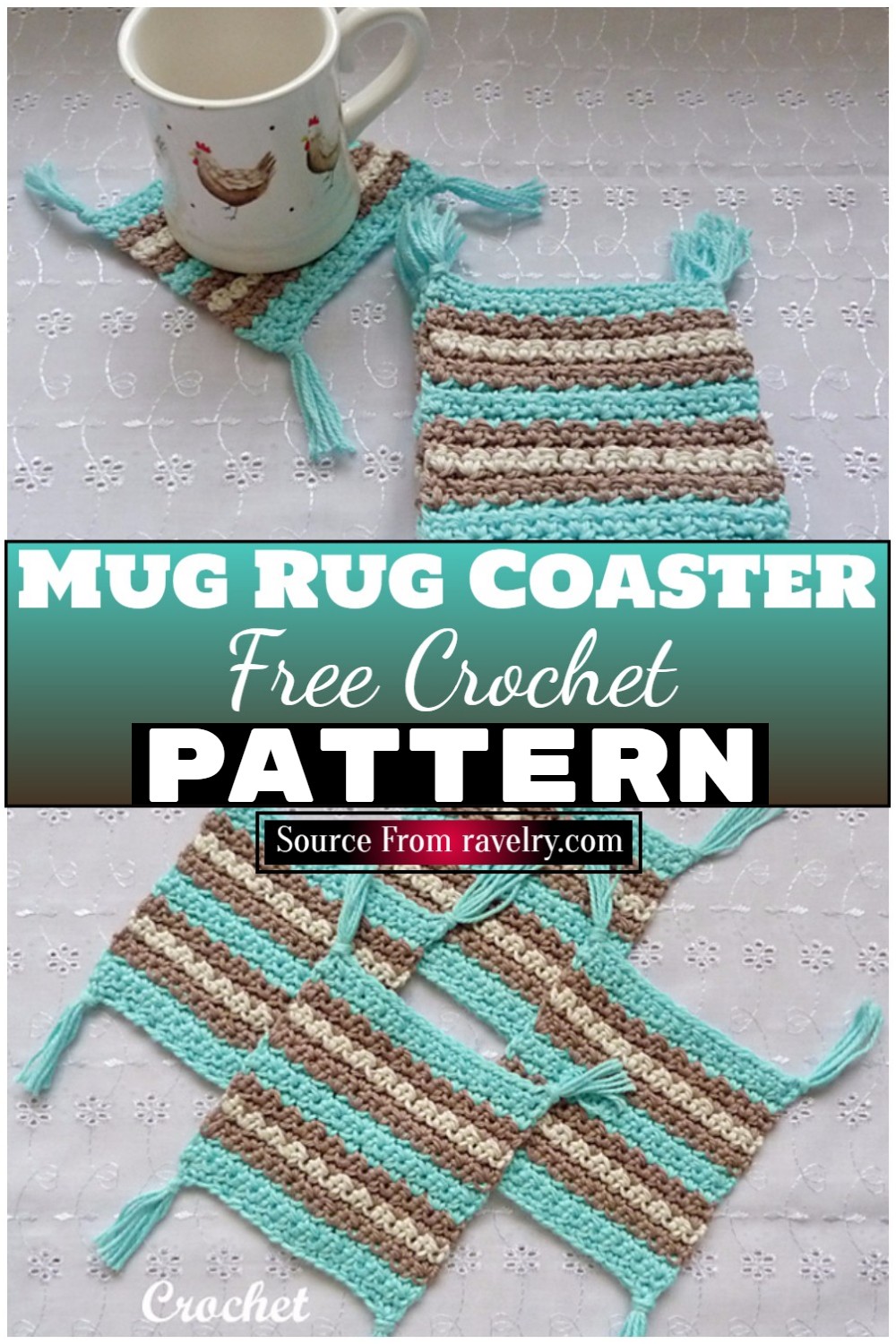 Free Crochet Mug Rug Coaster 1