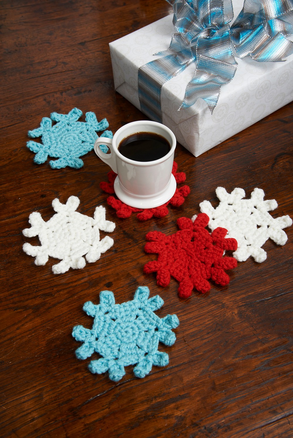 Free Crochet Snowflake Coasters ​pattern