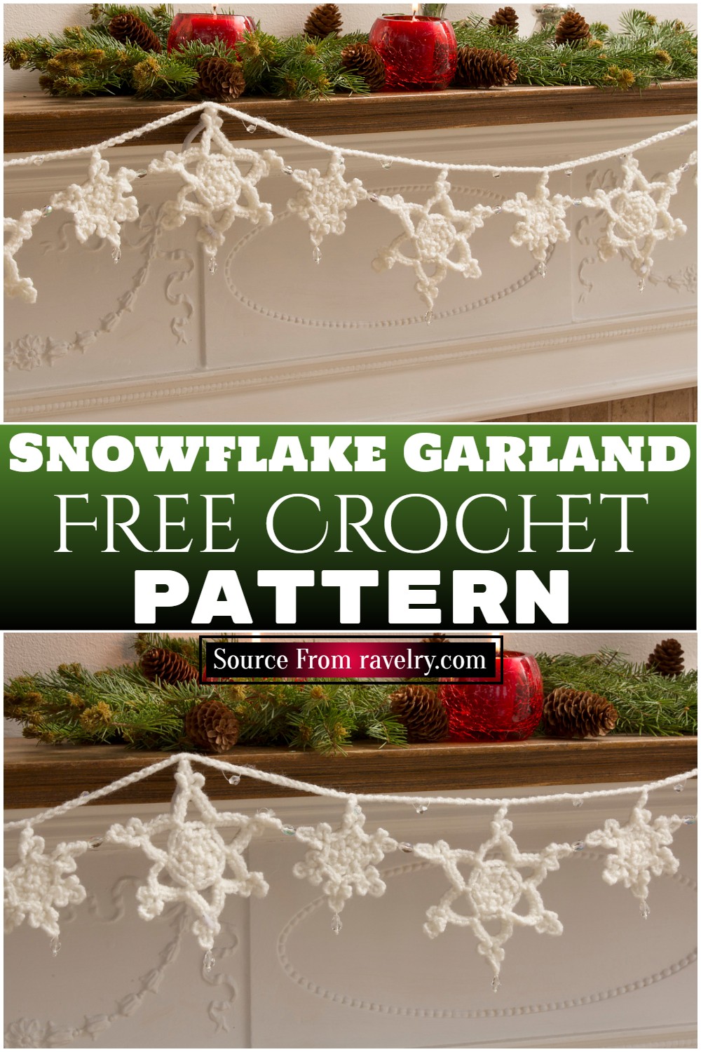 Free Crochet Snowflake Garland ​pattern