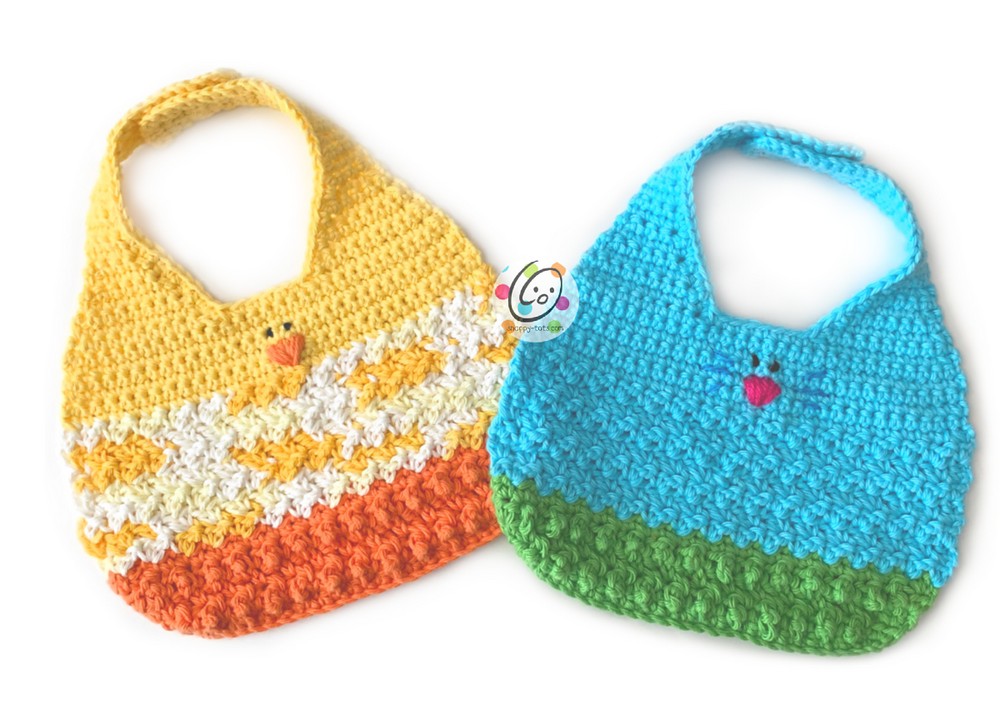 Free Crochet Spring Baby Bibs Pattern