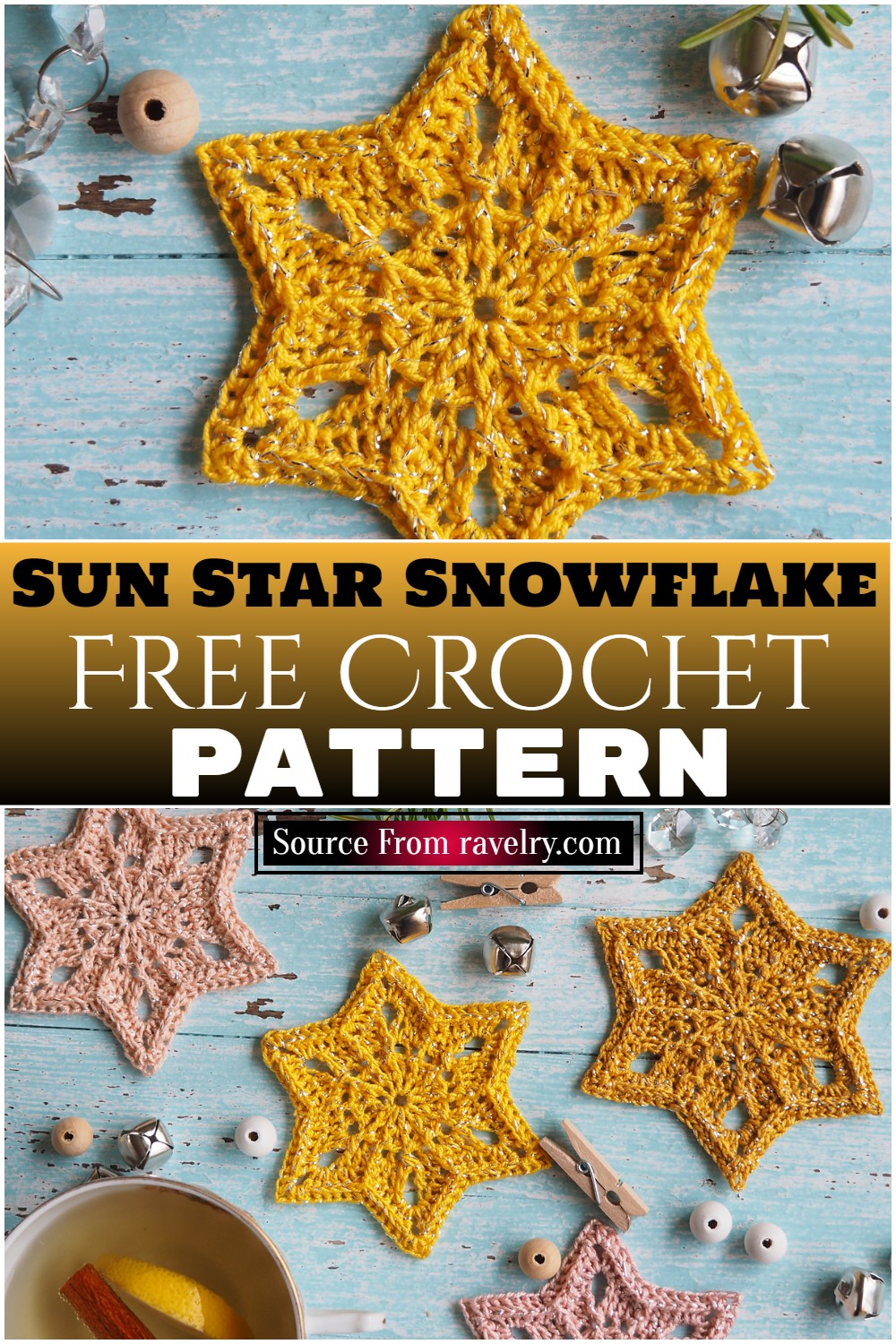 Free Crochet Sun Star Snowflake ​pattern