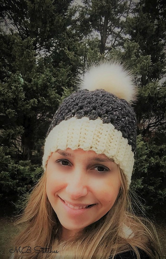 Obsidian Pom Pom Hat