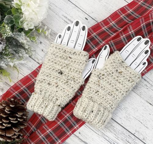 Ribbed Fingerless Gloves Crochet Pattern