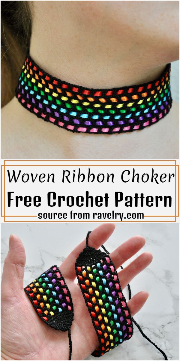 Woven Ribbon Choker Crochet Pattern