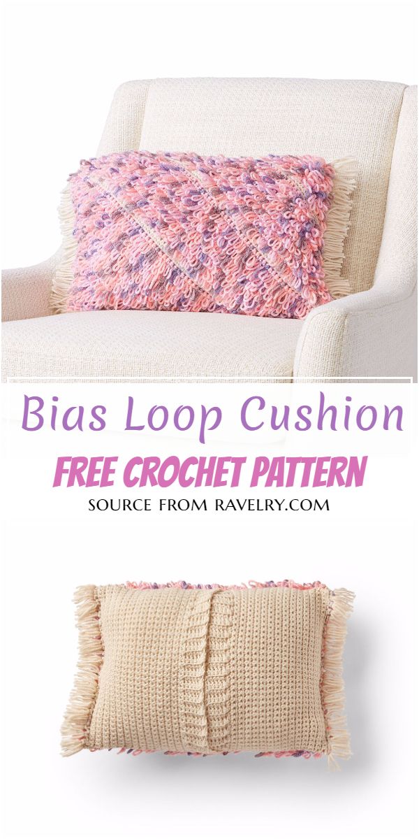 Bias Loop Crochet Cushion Pattern