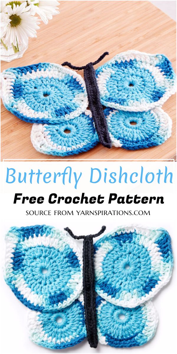 Crochet Butterfly Dishcloth Free Pattern
