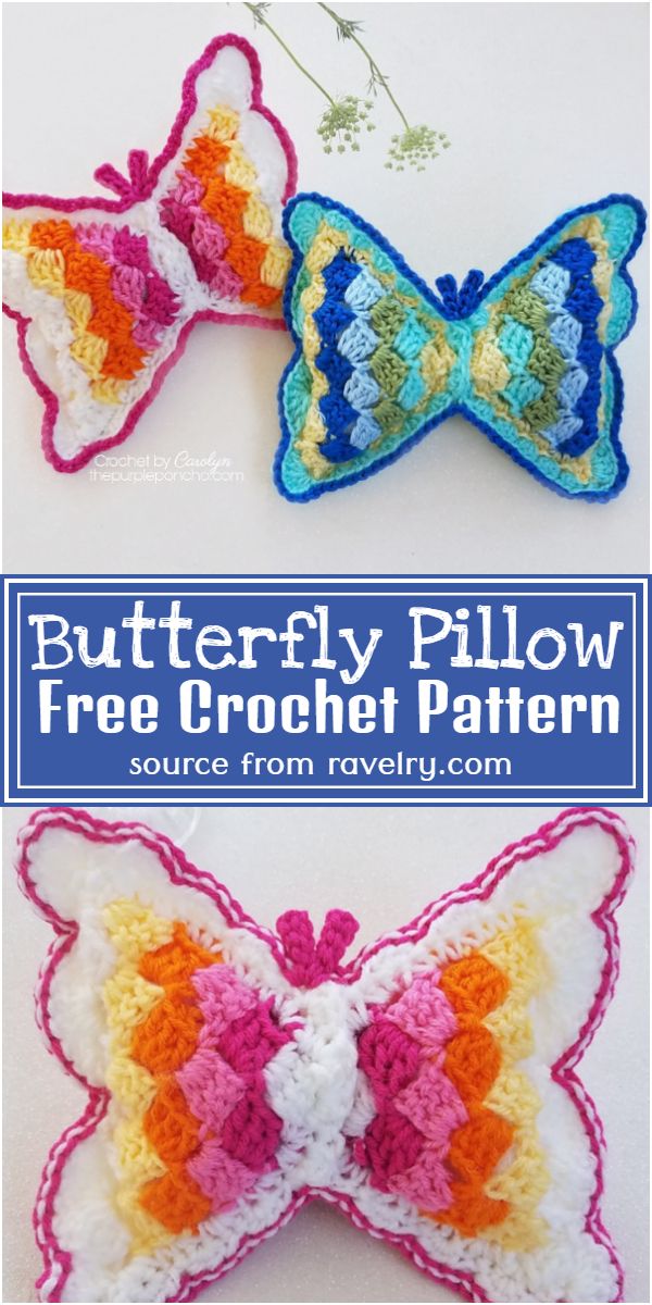 Crochet Butterfly Pillow Free Pattern