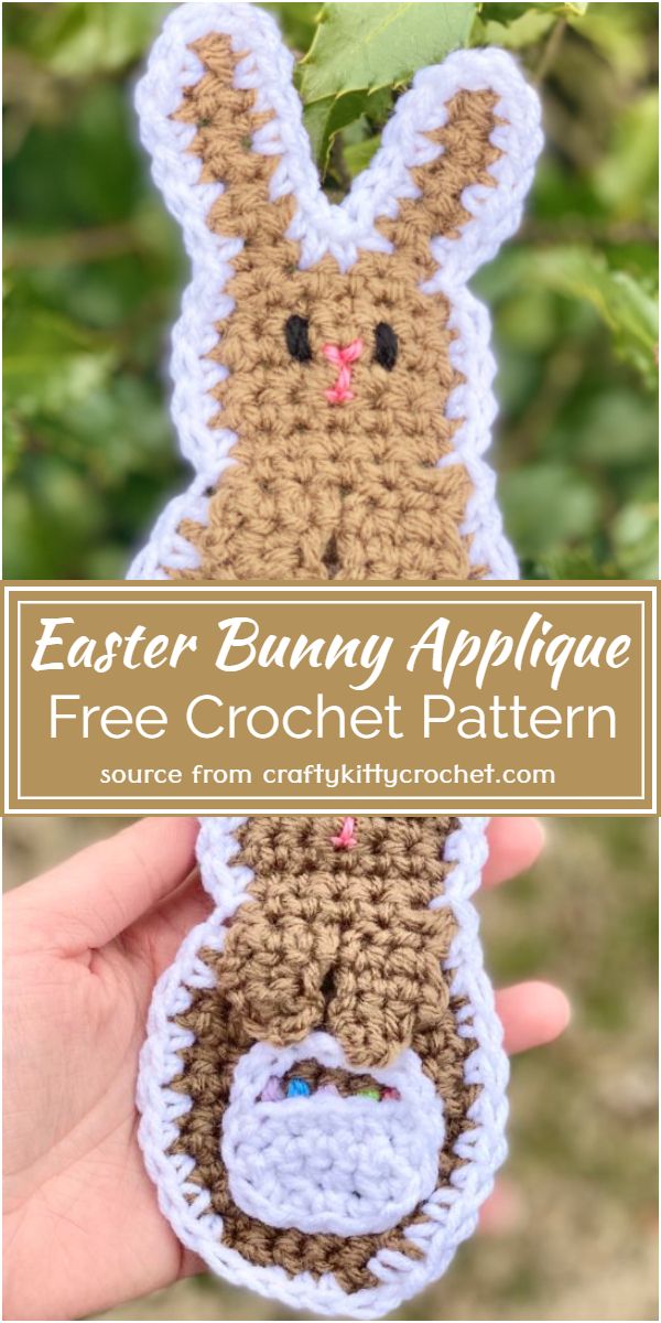 Crochet Easter Bunny Applique Free Pattern
