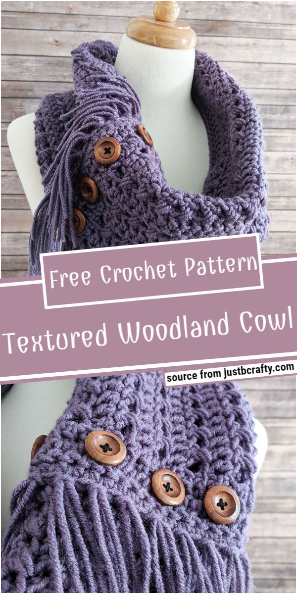 Crochet Textured Woodland Cowl Free Pattern