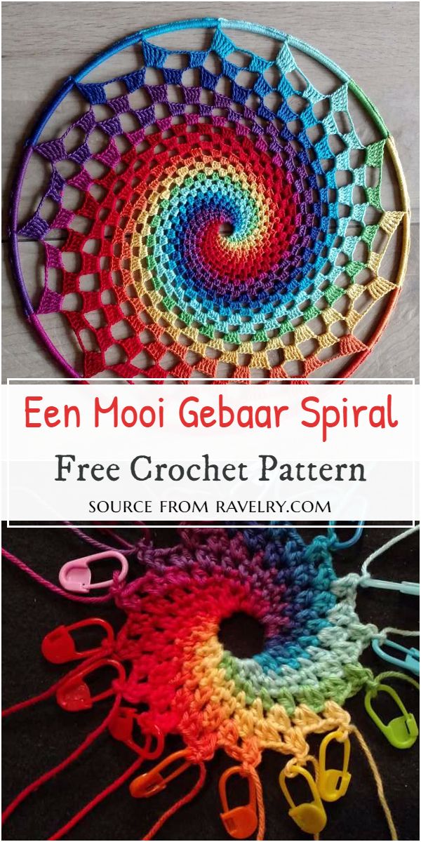 Een Mooi Gebaar Spiral Crochet Rainbow Mandala Pattern