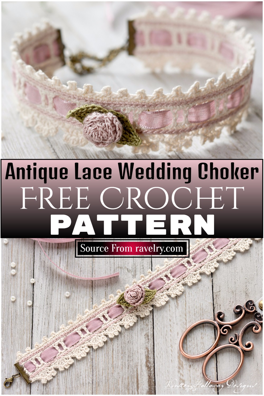 Free Crochet Antique Lace Wedding Choker ​pattern