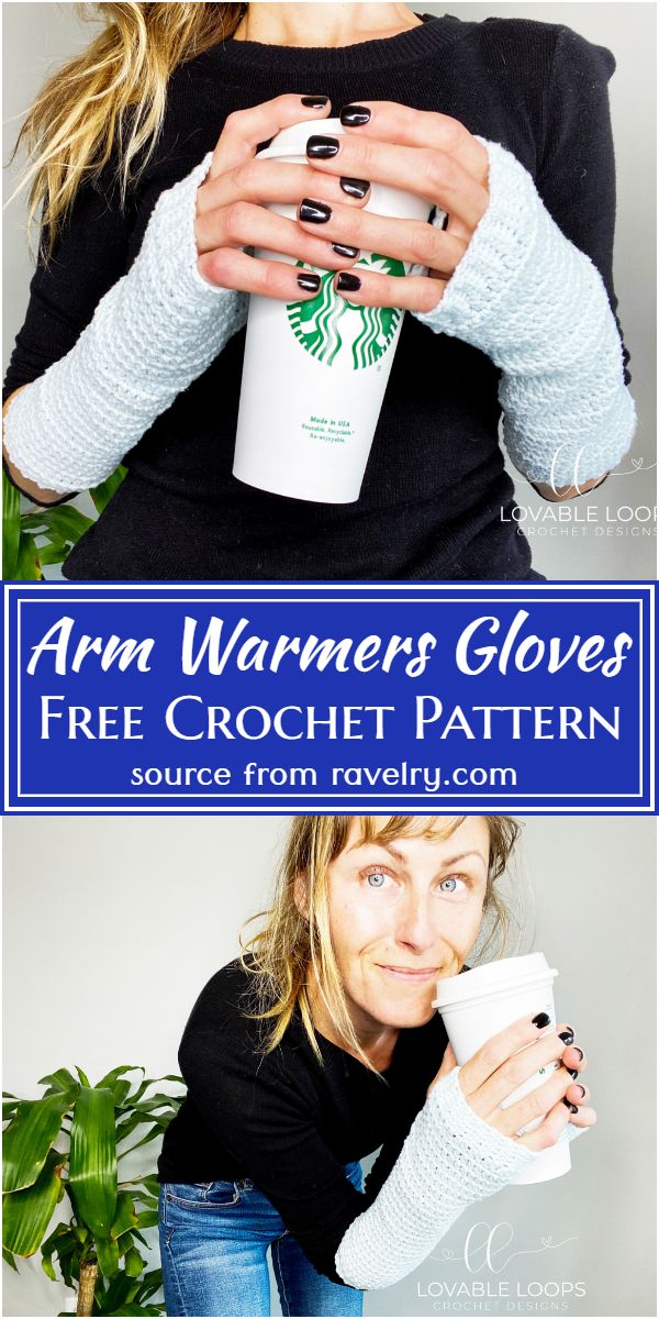Free Crochet Arm Warmers Gloves Pattern