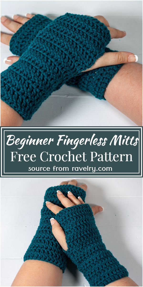 Free Crochet Beginner Fingerless Mitts Pattern