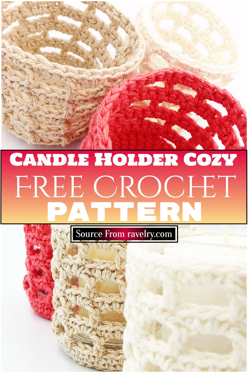 Free Crochet Candle Holder Cozy Pattern