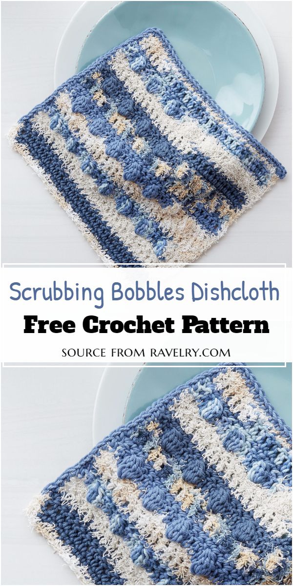 Free Crochet Scrubbing Bobbles Dishcloth Pattern