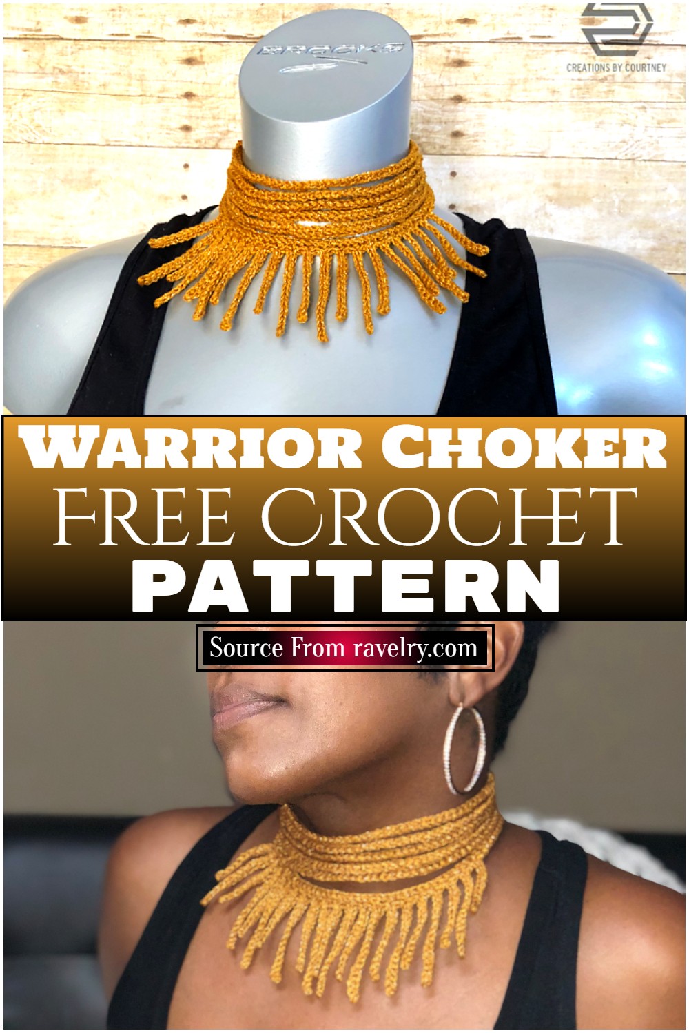 Free Crochet Warrior Choker ​pattern