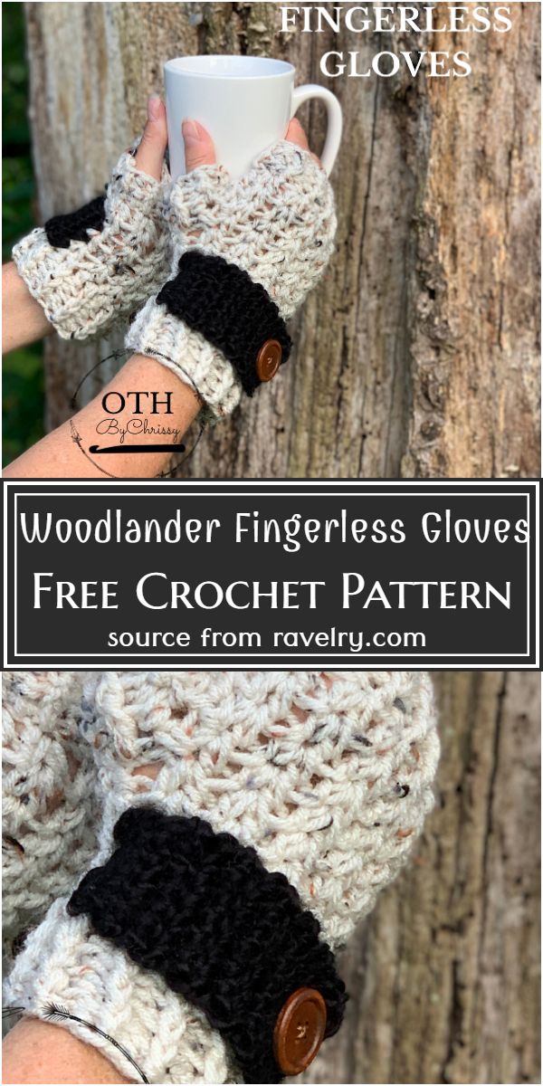 Free Crochet Woodlander Fingerless Gloves Pattern