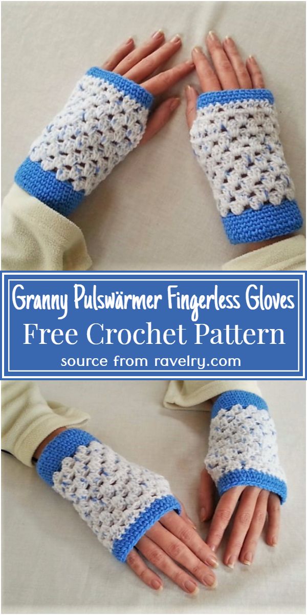 Granny Pulswärmer Crochet Fingerless Gloves Pattern