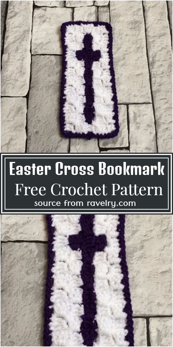 Easter Cross Crochet Bookmark Pattern
