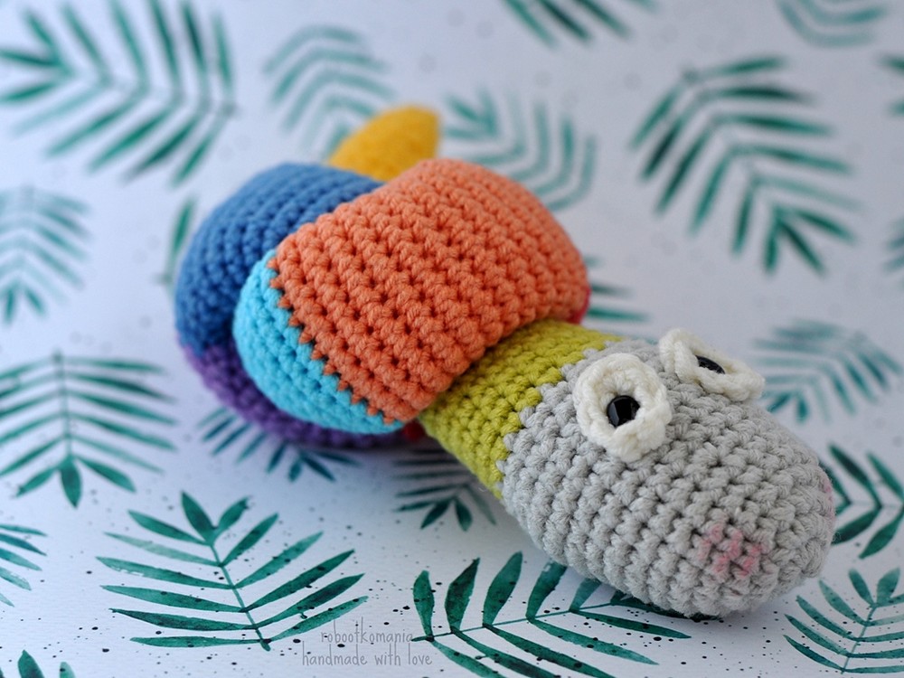 Free Crochet Colored Snake ​pattern