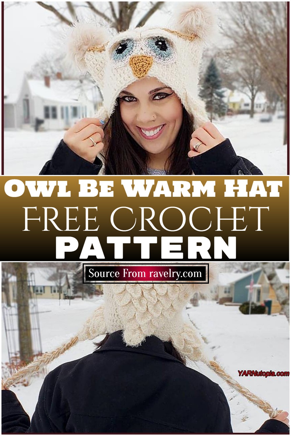Free Crochet Owl Be Warm Hat ​pattern