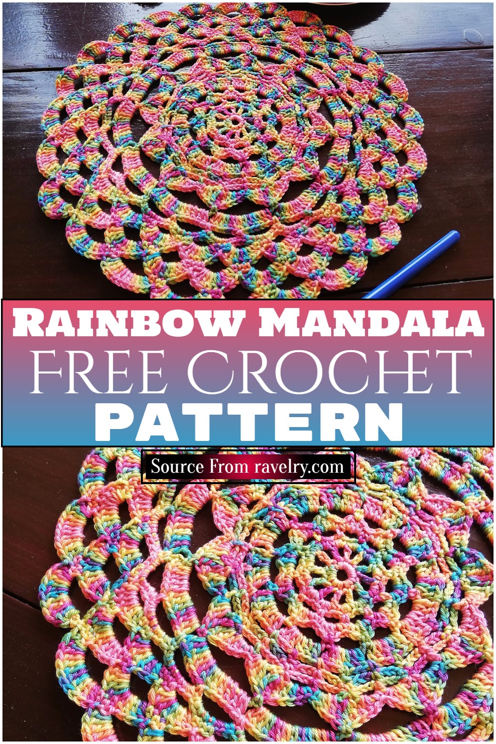 Free Crochet Rainbow Mandala Pattern