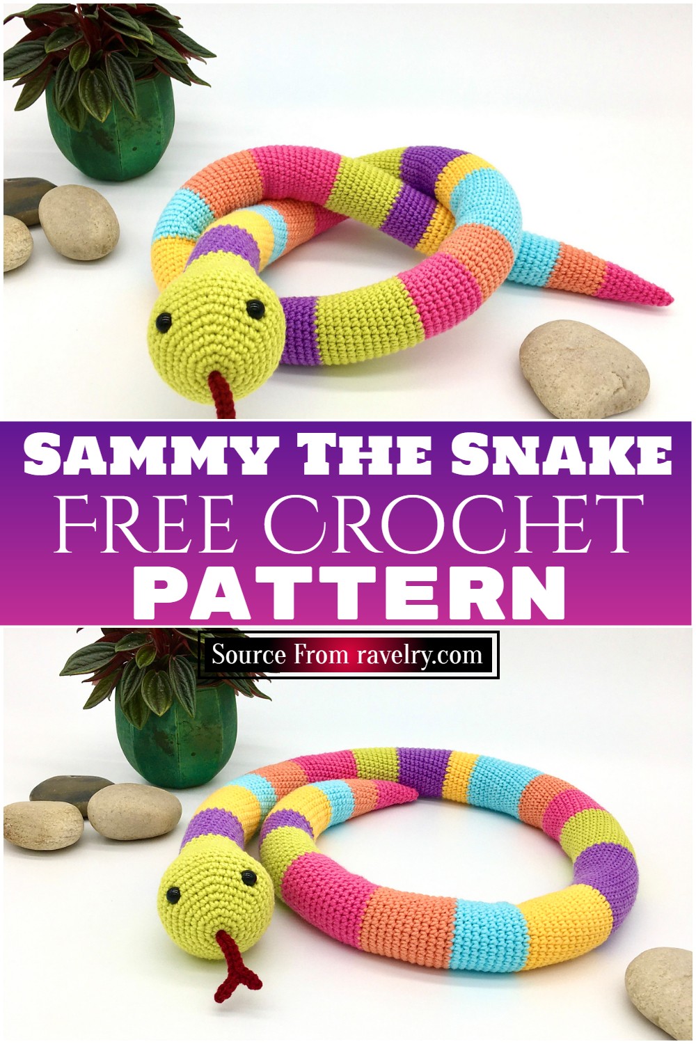 Free Crochet Sammy The Snake ​pattern