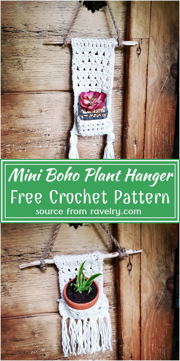 Mini Boho Plant Hanger Crochet Pattern