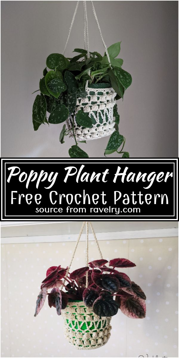 Poppy Plant Hanger Crochet Pattern