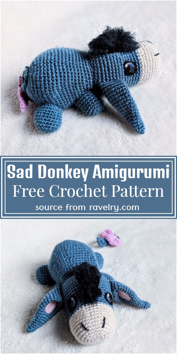 Sad Donkey Amigurumi Crochet Pattern