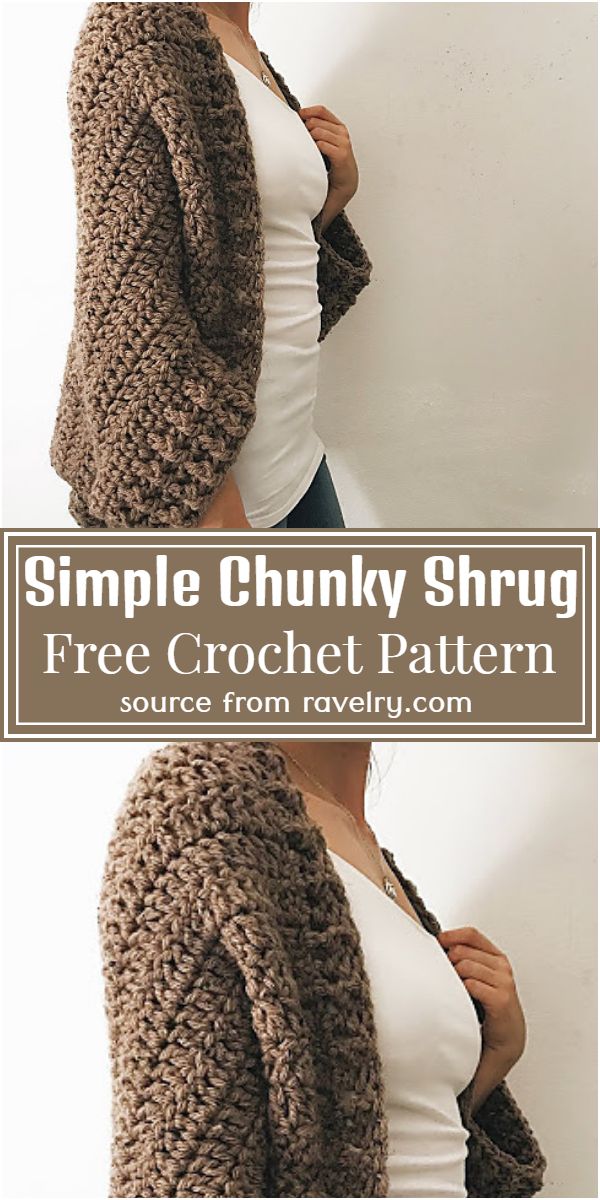 Simple Chunky Shrug Crochet Pattern