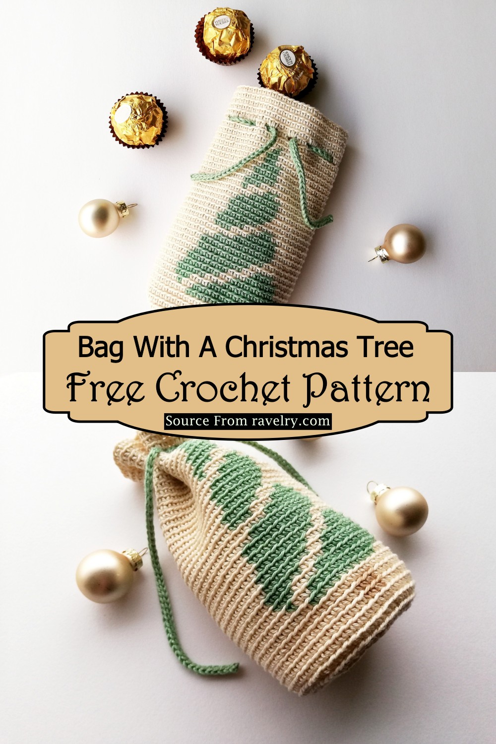 Crochet Bag With A Christmas Tree Pattern