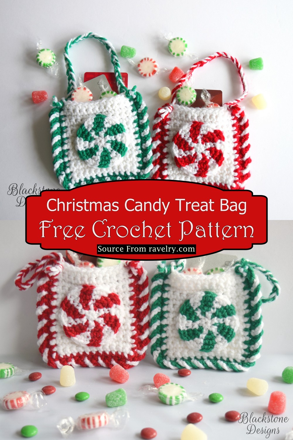 Crochet Christmas Candy Treat Bag Pattern
