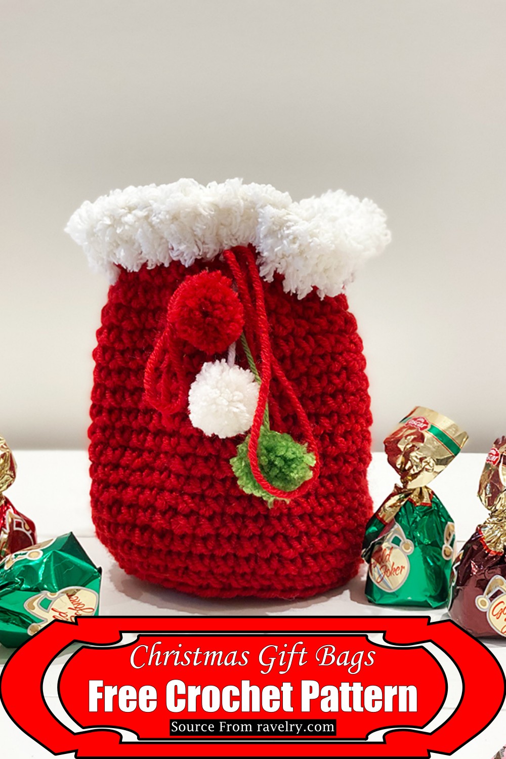 Crochet Christmas Gift Bags Pattern