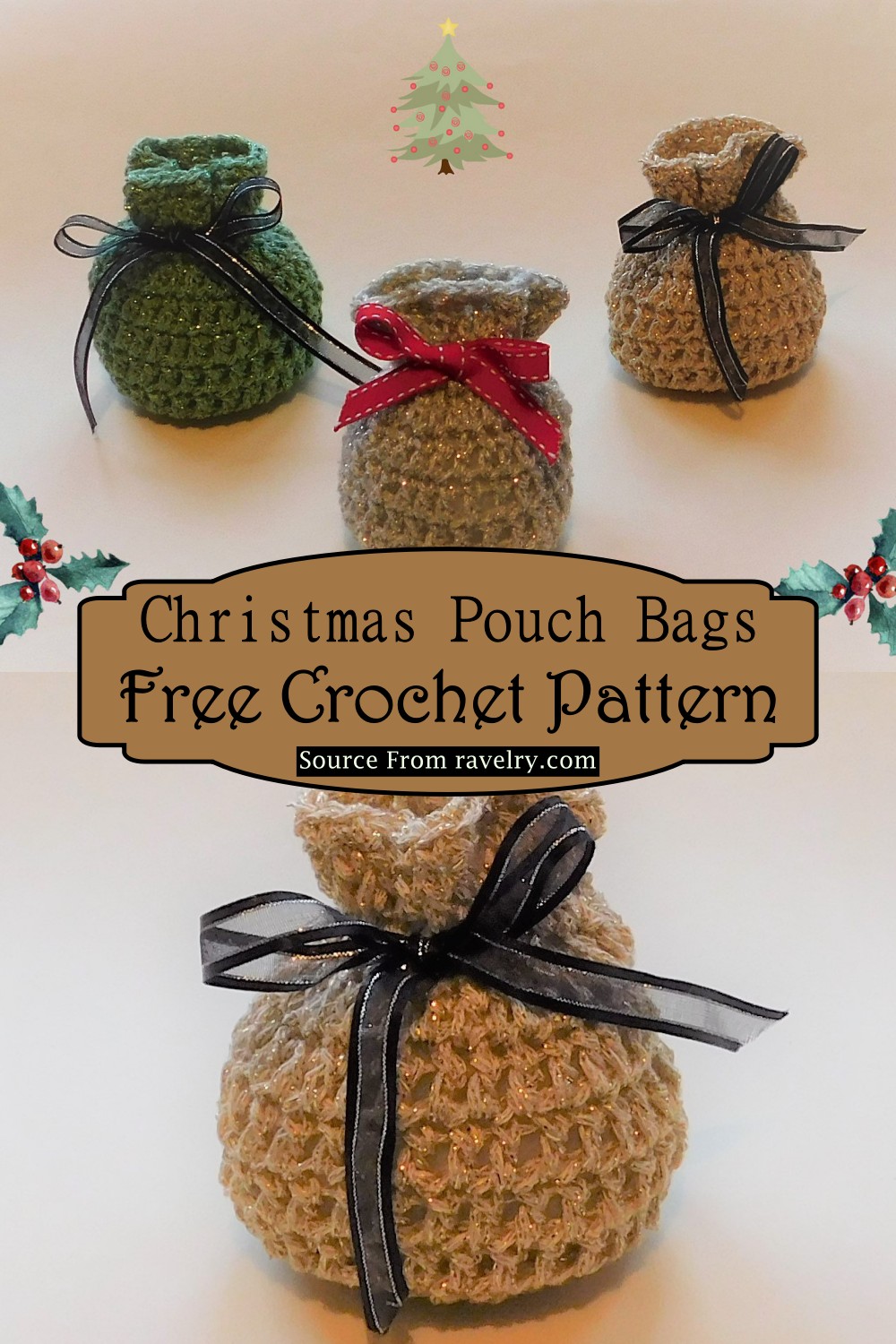 Crochet Christmas Pouch Bags Pattern