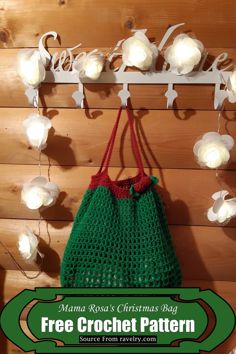 Crochet Mama Rosa's Christmas Bag Pattern