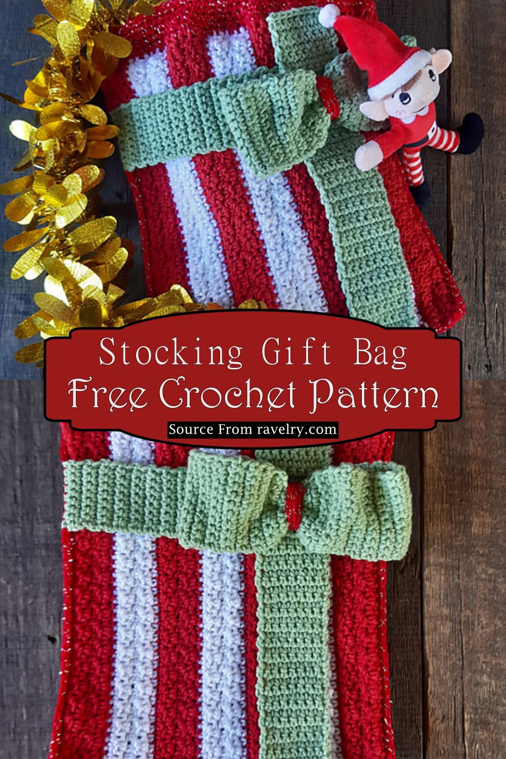 Crochet Stocking Gift Bag Pattern