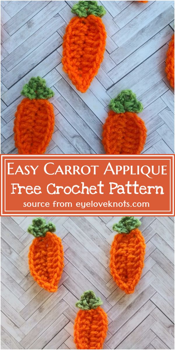 Easy Carrot Applique Crochet Pattern