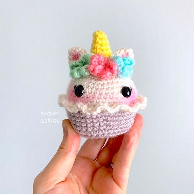 Floral Cupcake Crochet Unicorn Pattern