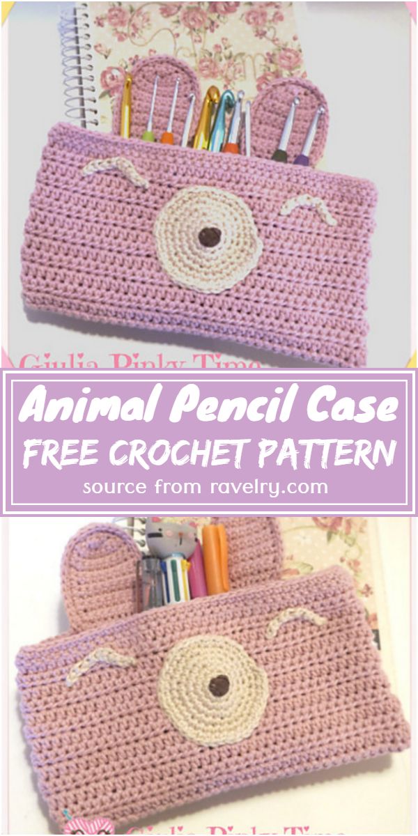 Free Crochet Animal Pencil Case Pattern
