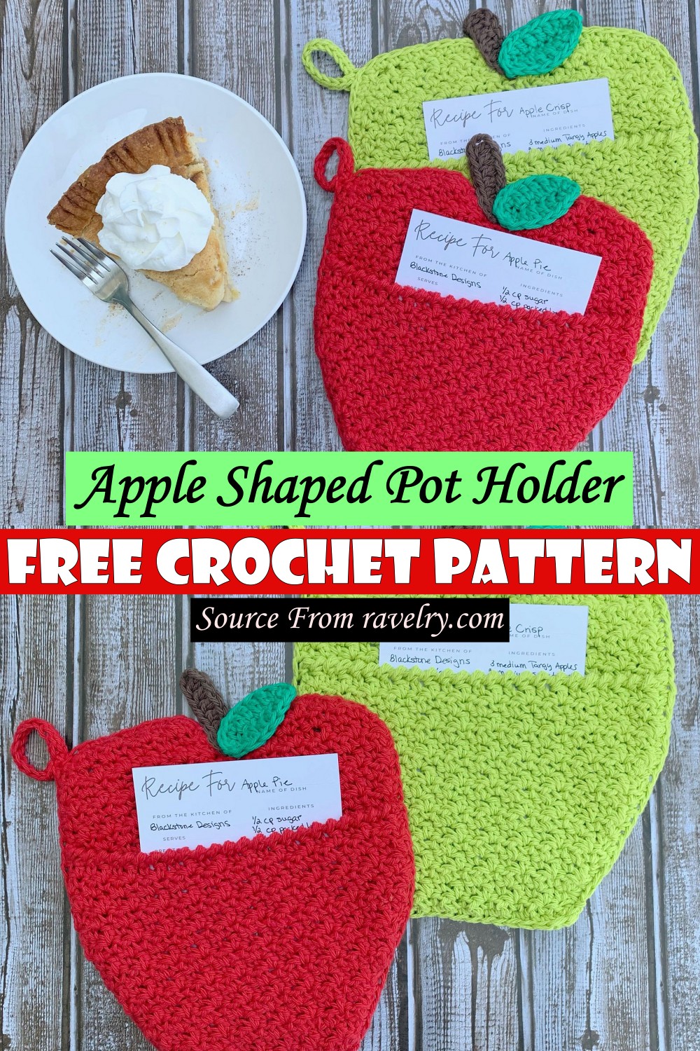 Free Crochet Apple Shaped Pot Holder Pattern