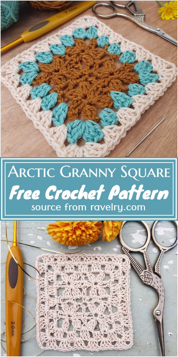 Free Crochet Arctic Granny Square Pattern