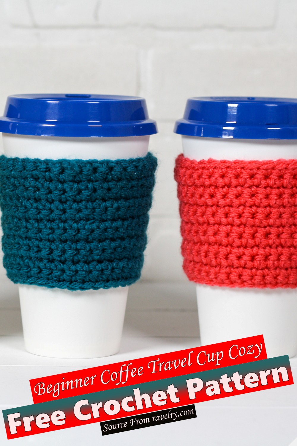 Free Crochet Beginner Coffee Travel Cup Cozy Pattern
