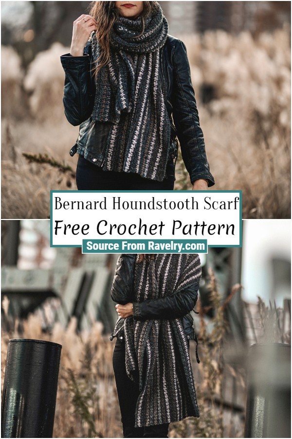 Free Crochet Bernard Houndstooth Scarf